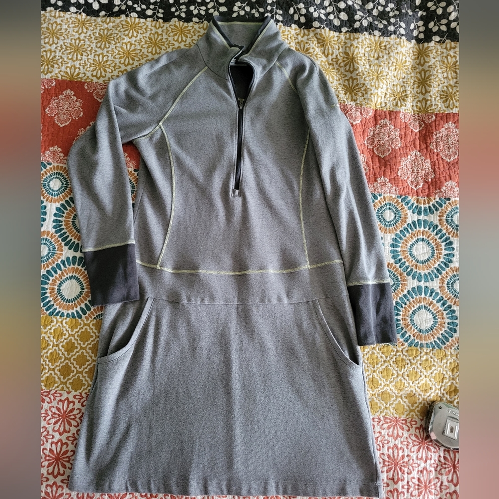 Columbia 3/4 zip lightweight dress omni-wick - gray